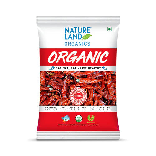 Organics Kashmiri Red Chilli Whole -NatureLand-50gm