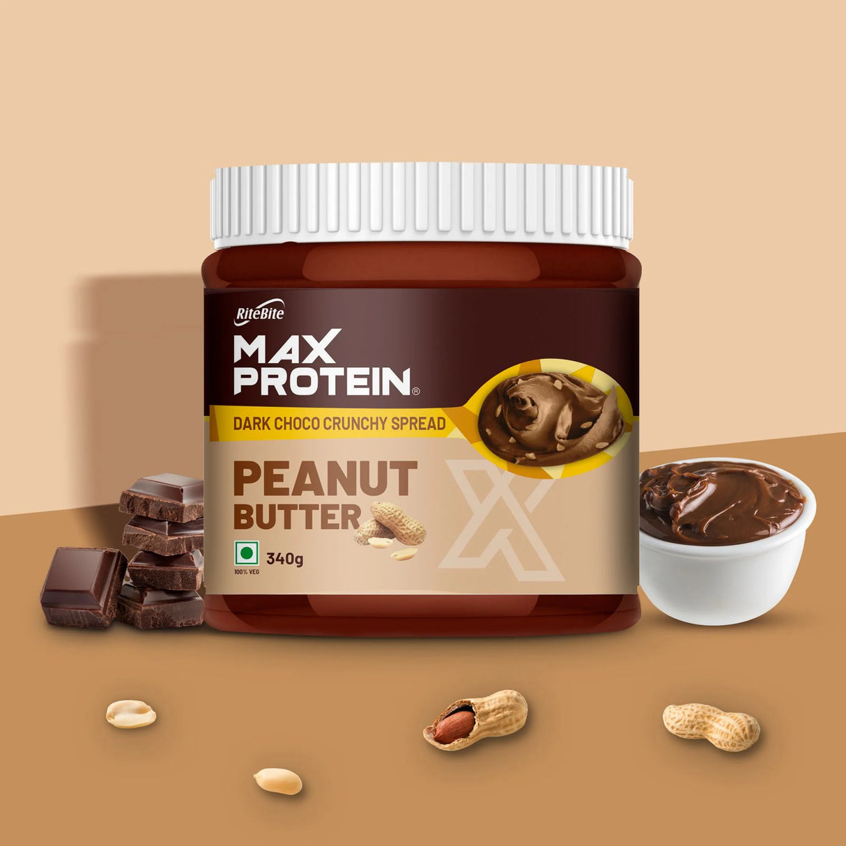 Dark Choco Crunchy Peanut Spread - Max Protein