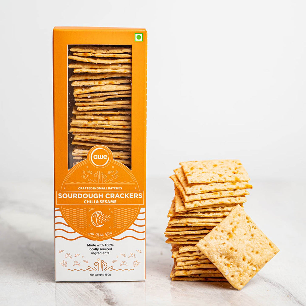 Awe Chilli & Sesame Sourdough Crackers