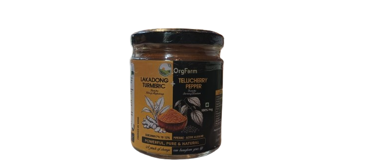 Lakadong Turmeric Powder + Tellicherry Pepper powder - ORGFARM