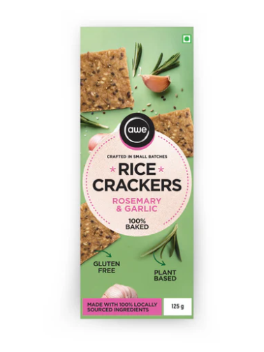 Rice Crackers – Rosemary & Garlic | Gluten-Free , Vegan , Baked Not Fried - Awe