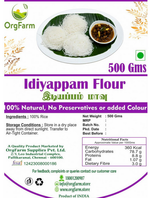 Idiyappam Flour - OrgFarm