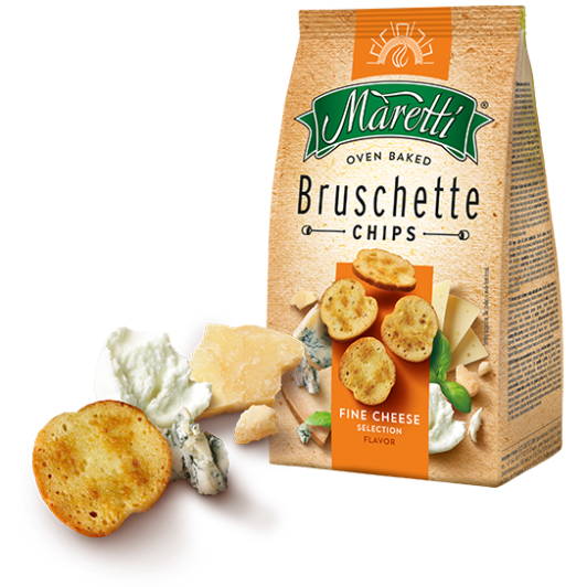 Bruschette Chips Fine Cheese Selection Flavour   -Maretti-70gm