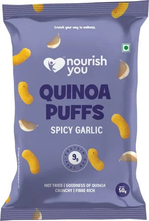 Quinoa Puffs Spicy Garlic - Nourish You